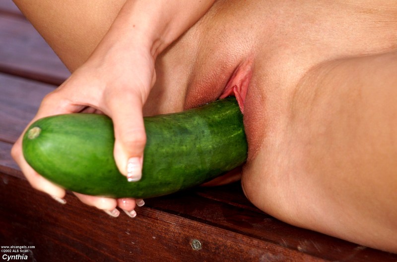 Female masturbation by vegetables