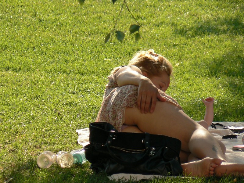 Spied on women in nature