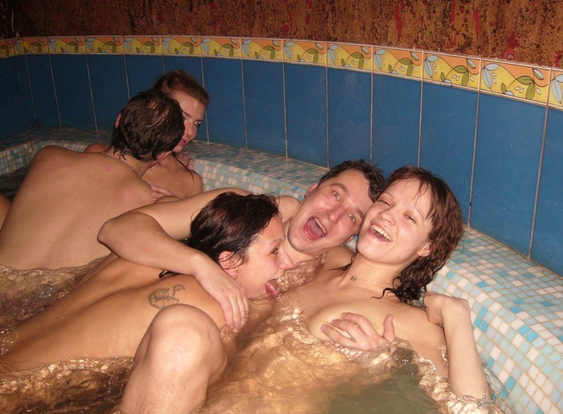 Family gangbang in the bathhouse
