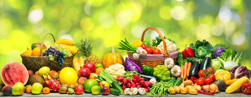 Banner stylish fruits vegetables
