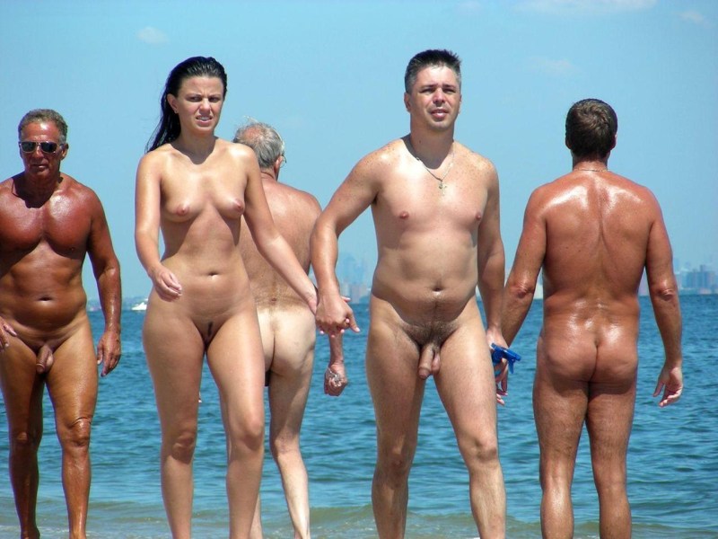 Russian gangbang on the beach