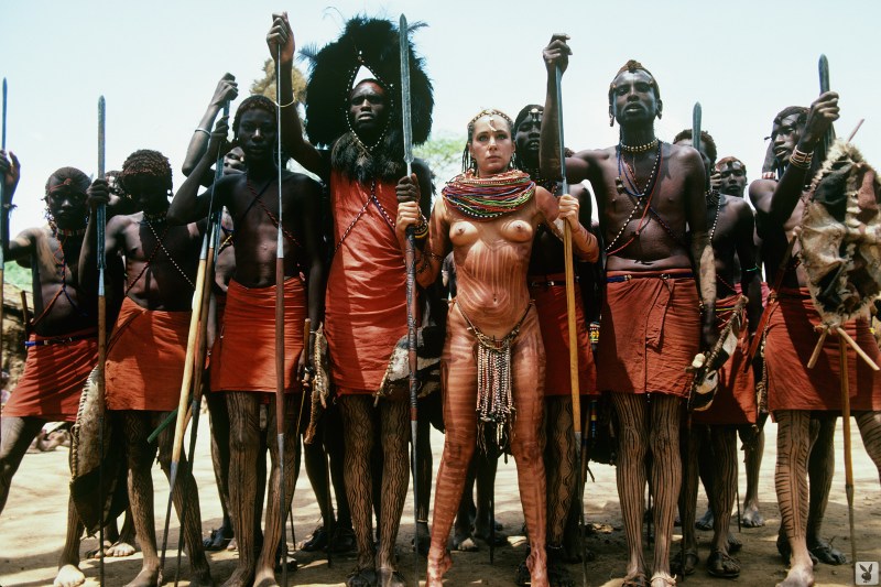 Blonde with Negro in Africa