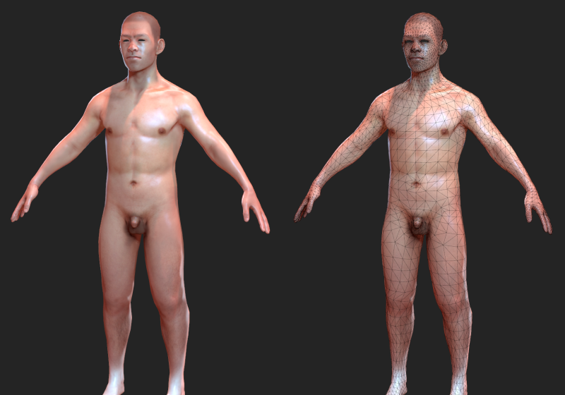 Sleeping naked female character