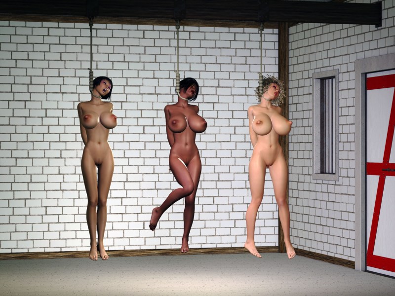 Naked women in front of execution