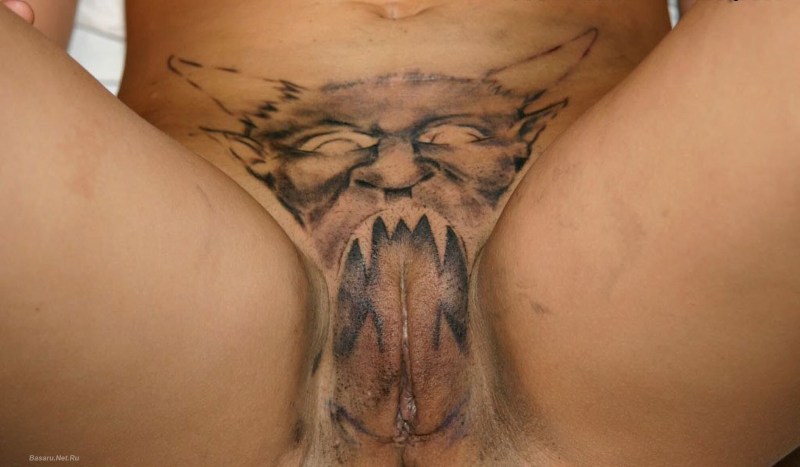 Erotic tattoo on vagina