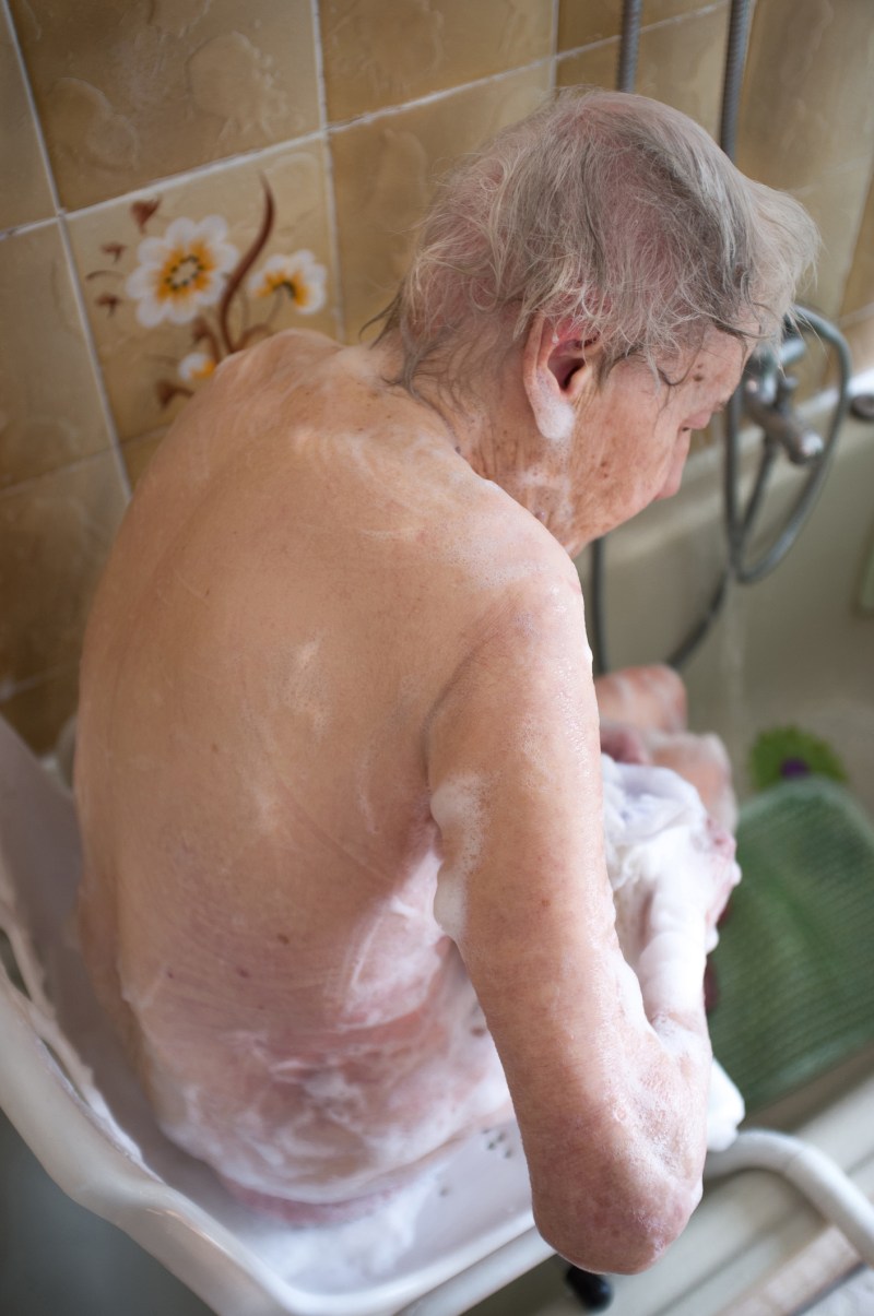 Grandma in the bath
