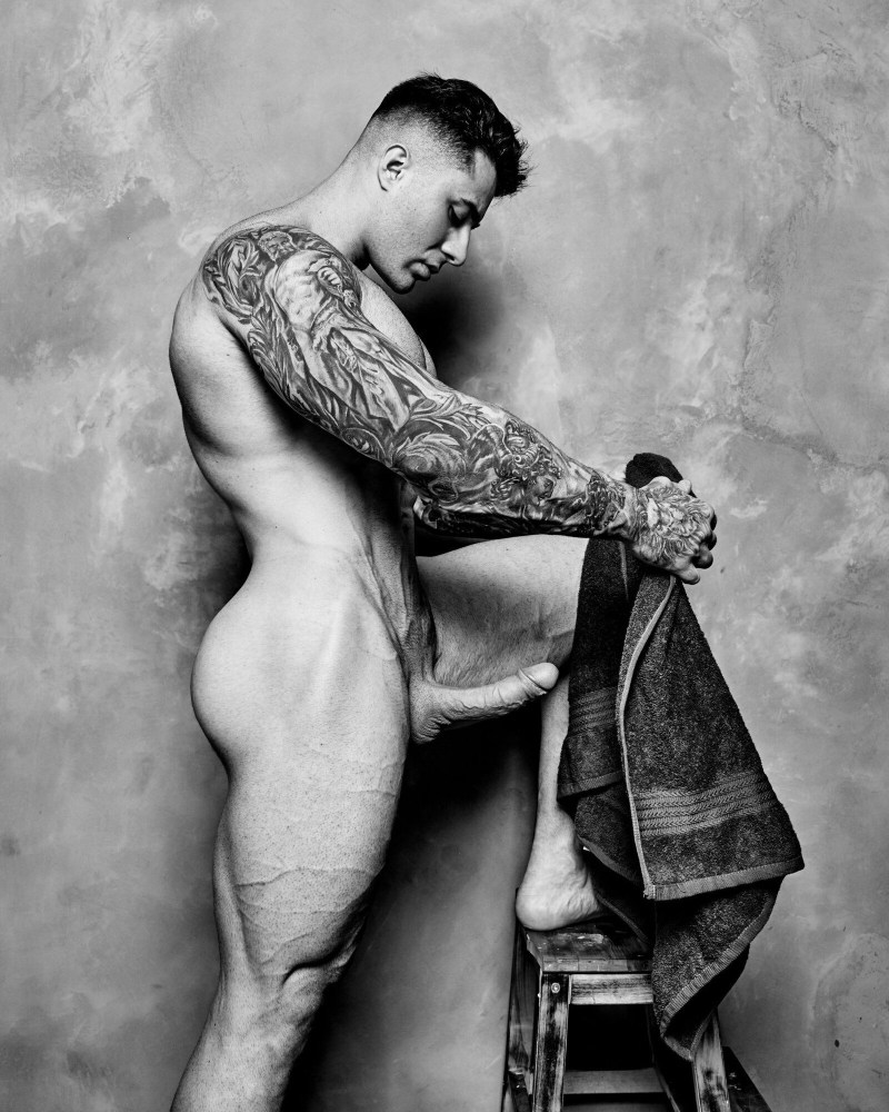 Beautiful muscular guy ends