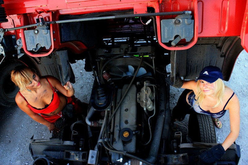 Truckers and girls on the highway
