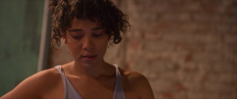 Dark -skinned beauty shows her charms