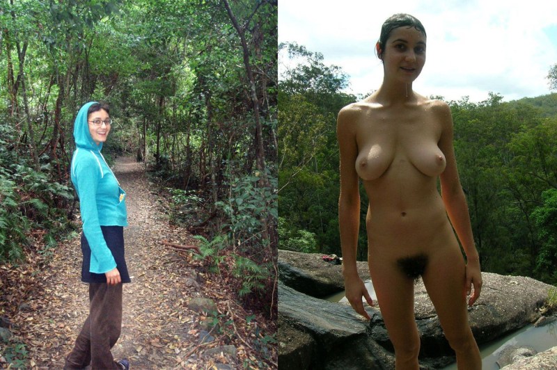 Amateur naked outdoor