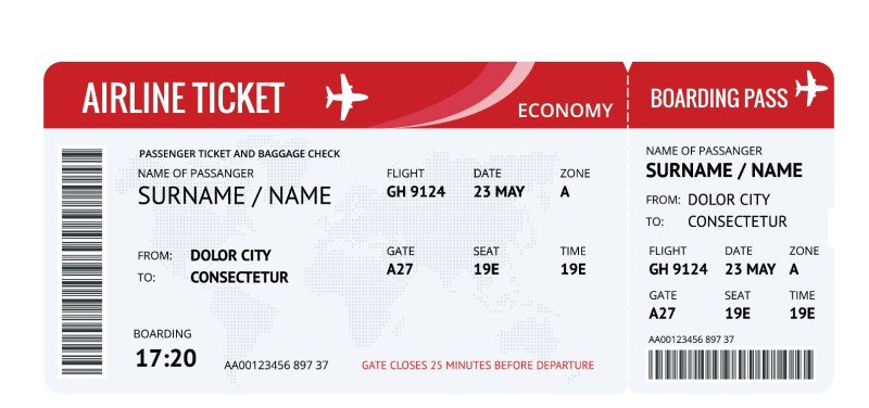 A plane ticket vector