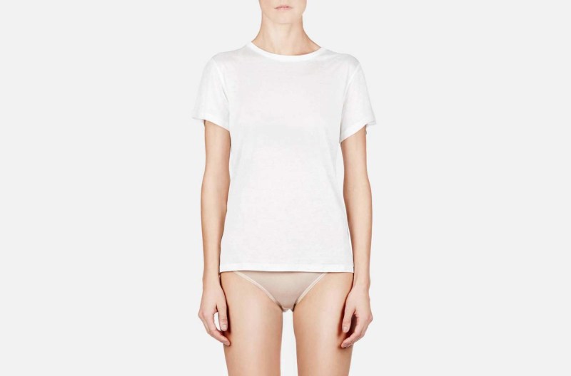 T -shirt with a fastener between the legs