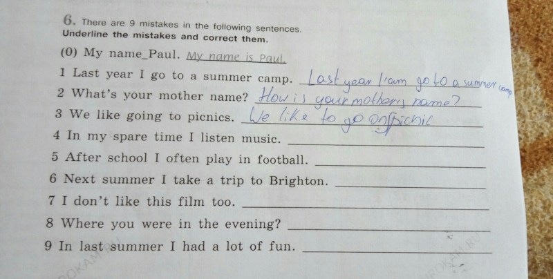 Correct the Mistakes in the Following Sentences