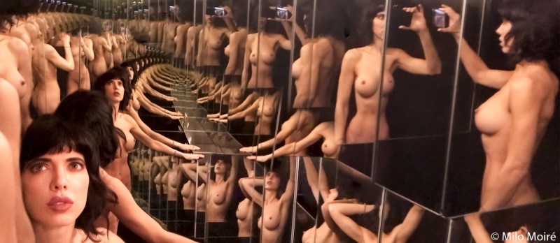 Naked Milo Muare in the Mirror Cuba