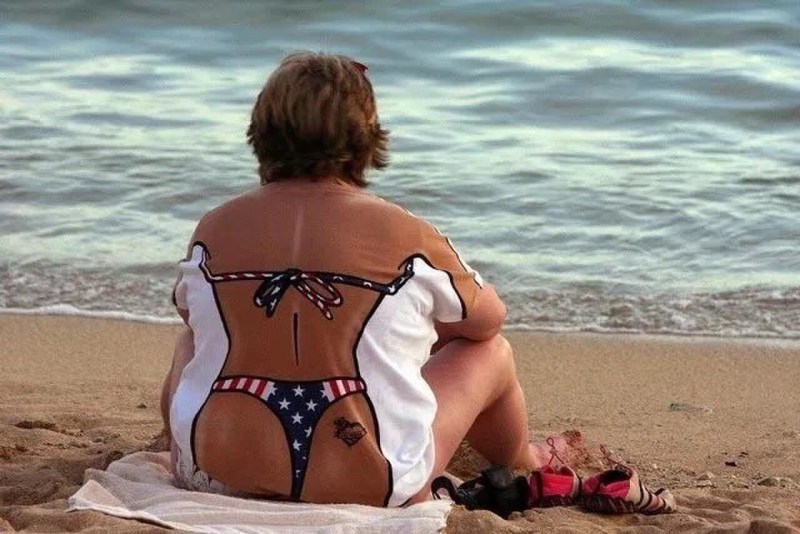 The inflatable woman is funny