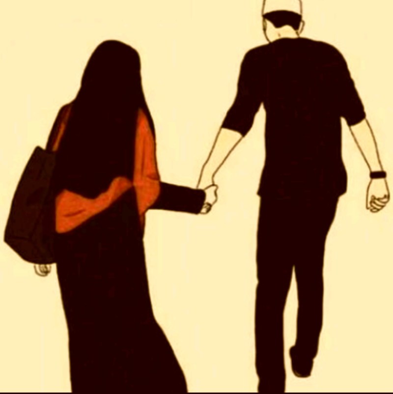 Girl in a hijab with a guy