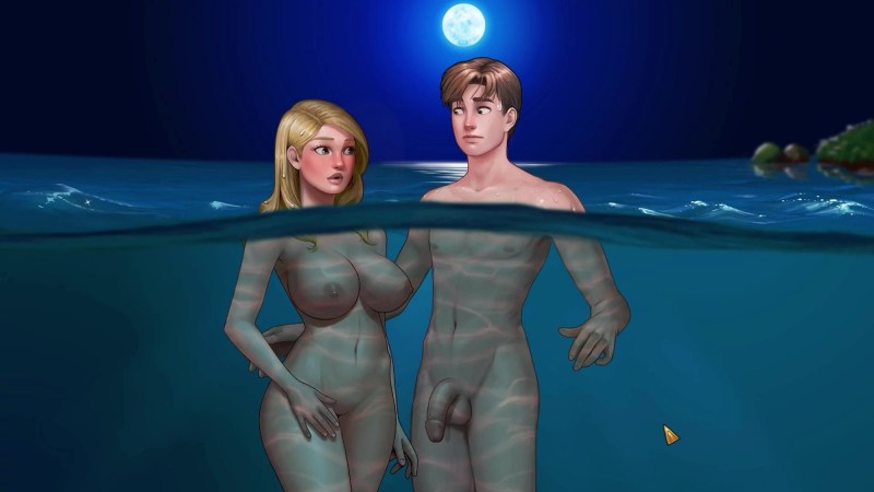 Naked girls in the pool