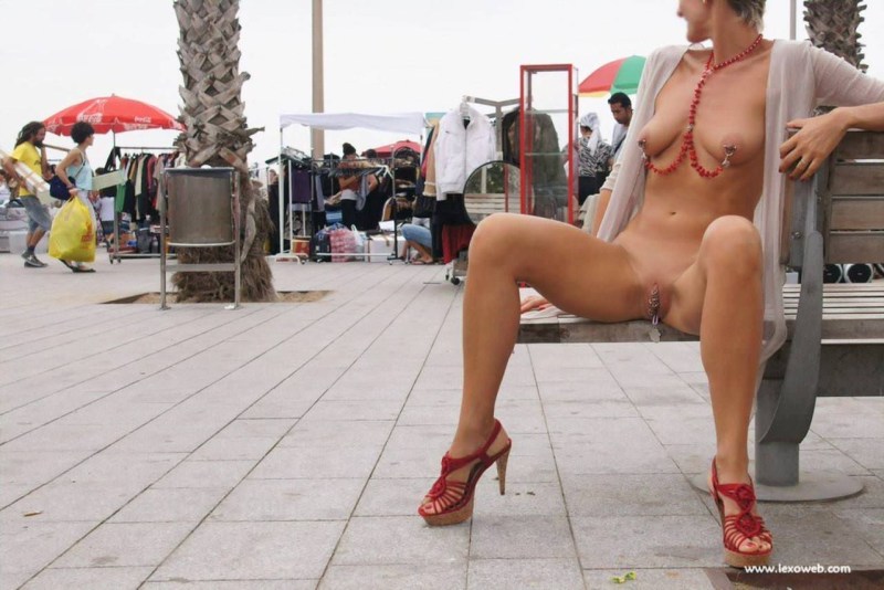 Young girls show their breasts