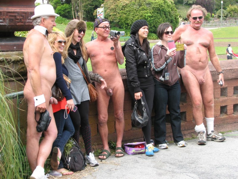 A guy with a naked member on the street