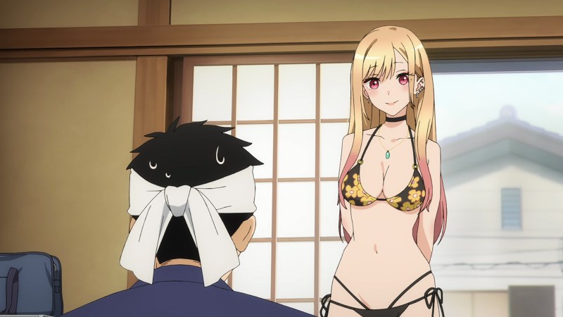 Anime girls with big breasts in swimsuits