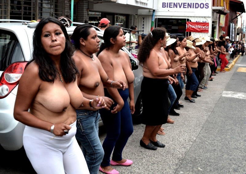 Mexican naked protest
