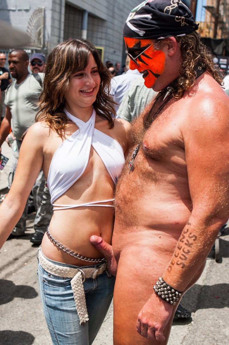 Parade of naked men and women