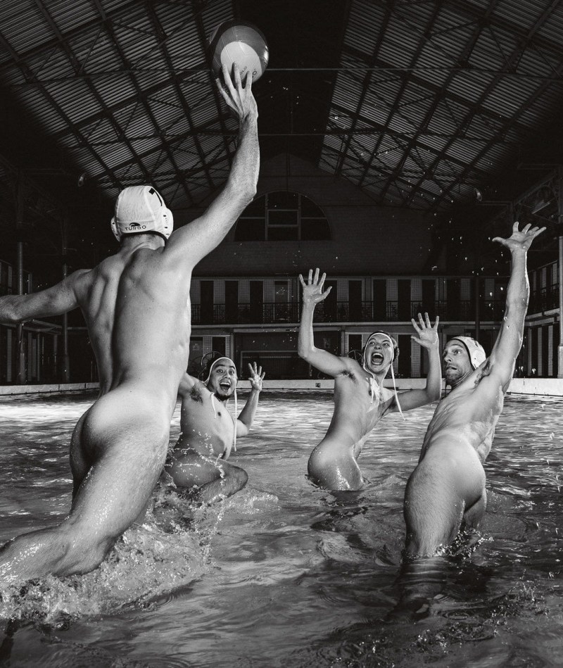 Young blonde touches the chest pool XXX GIF