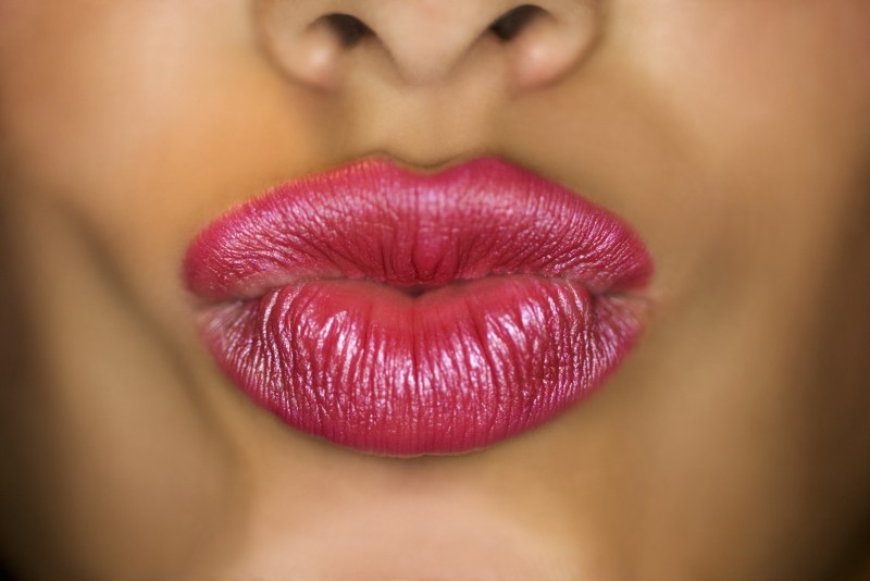Pink female lips
