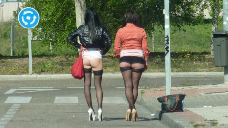 Street prostitution on the highway Naked
