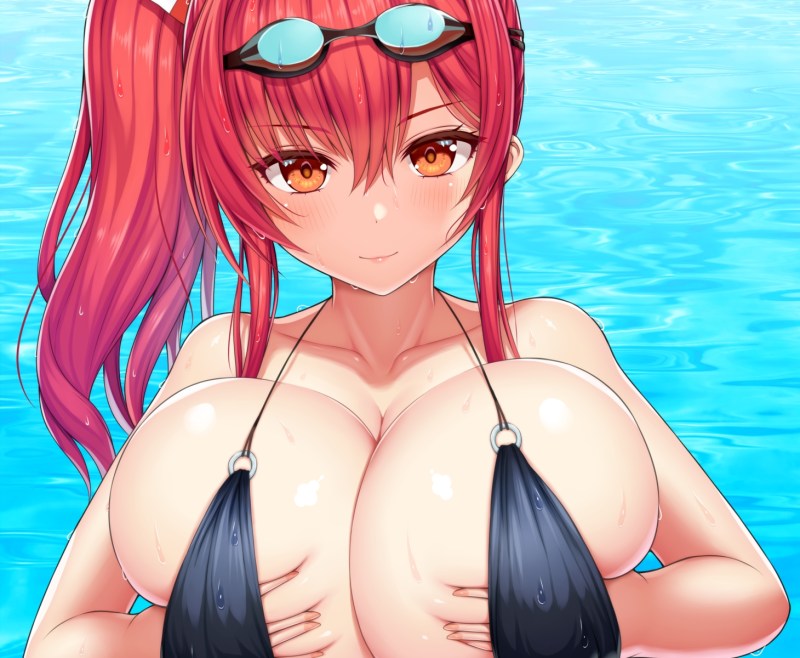 Girls in swimsuits with large pubis