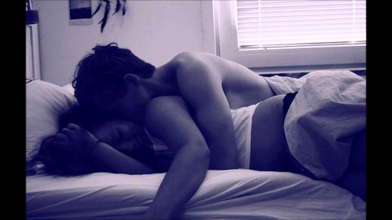 Romantic poses in bed