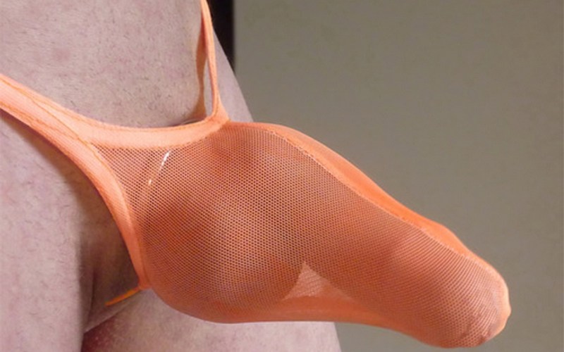 Handjob in orange panties