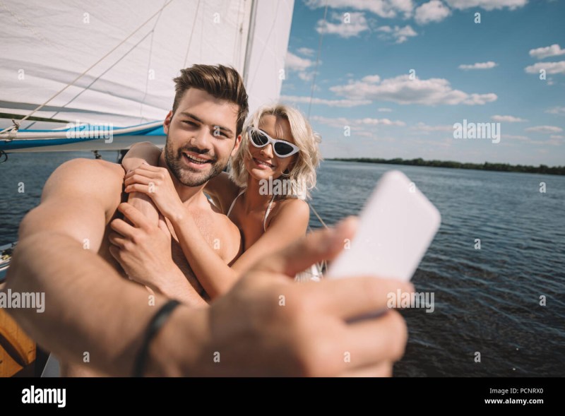 Man and woman bathe together in the bathroom naked