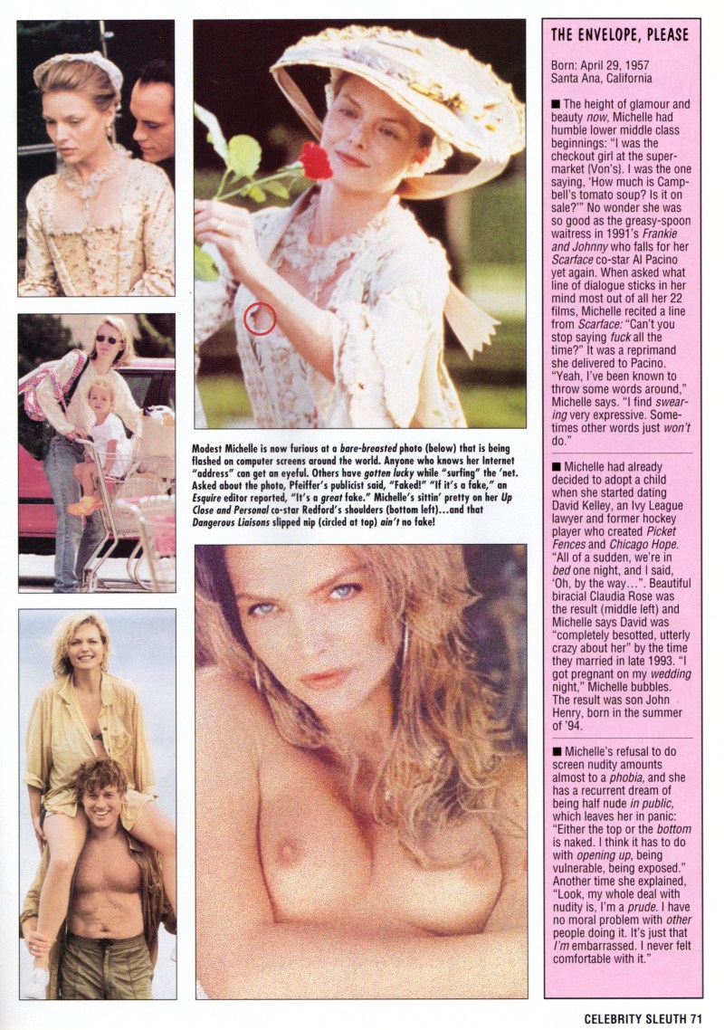 Michelle Pfeiffer is frank