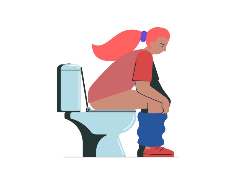 The girl sucked in the toilet