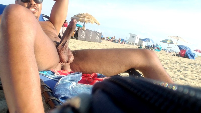 Excited members on the beach