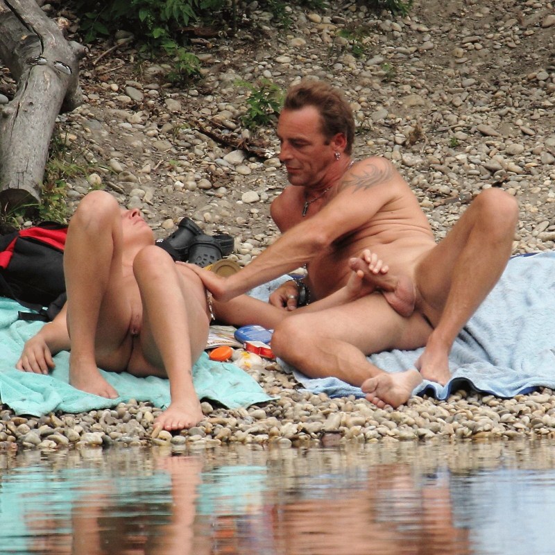 Erection on the nudic beach