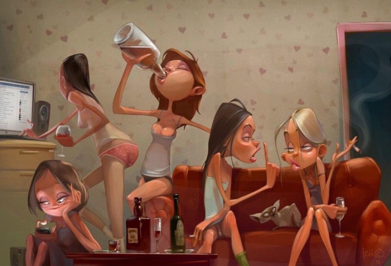 Bar menu of cocktails