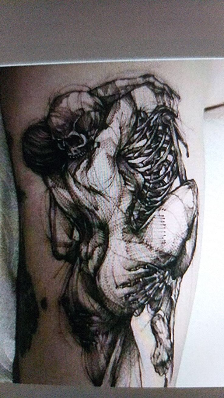 Sketches of tattoos on the buttocks