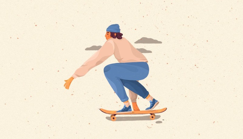 Girls on roller skates without panties