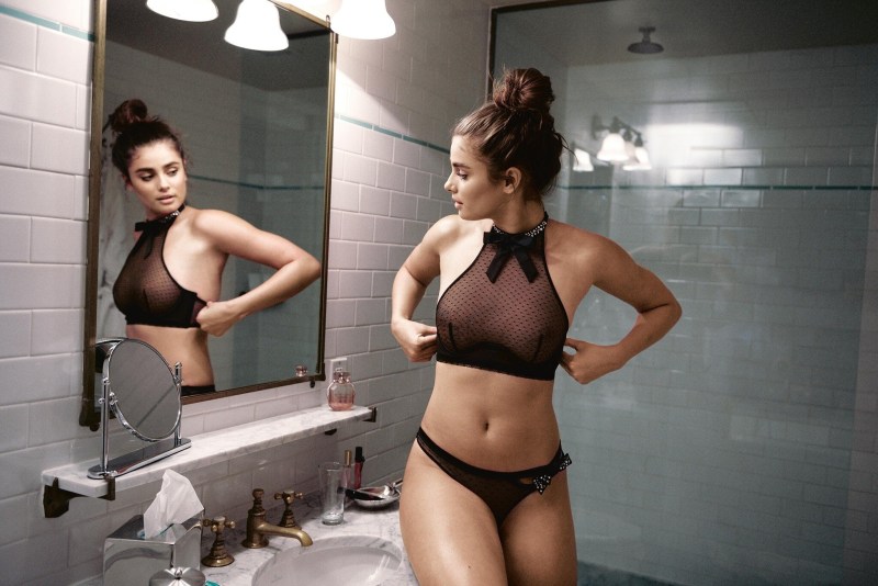 Taylor Hill in the bathroom