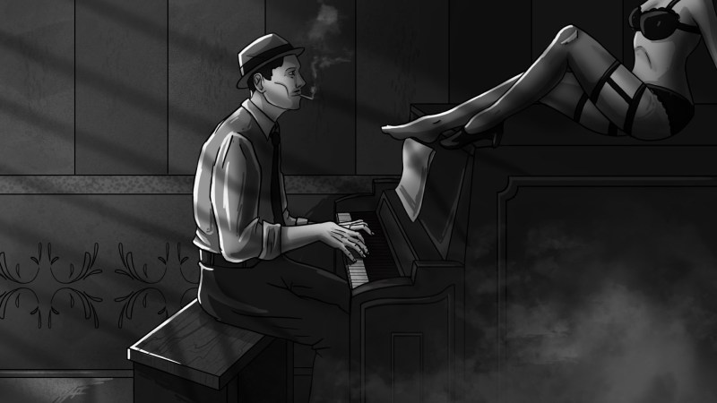 Illustrations in the style of noir