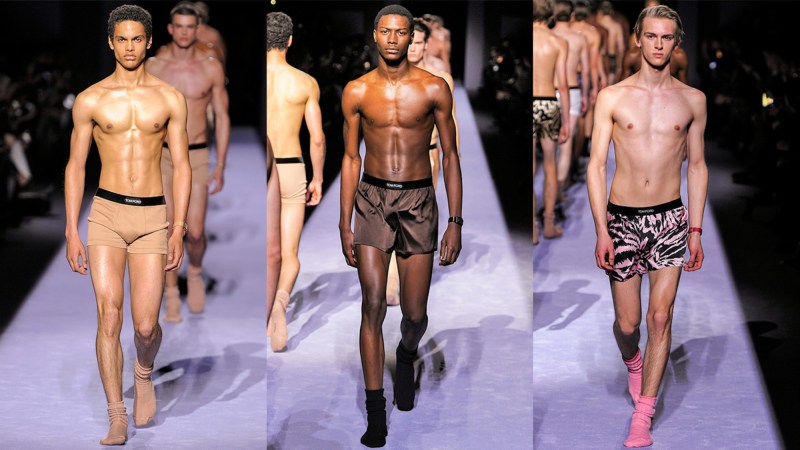 Naked guys on the catwalk