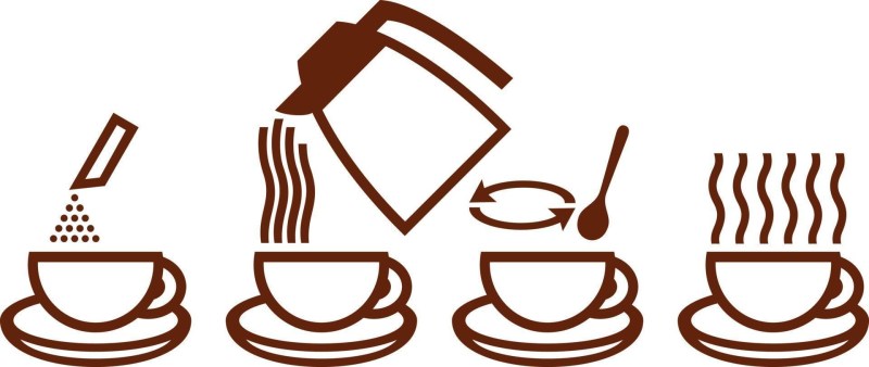 Pictograms cooking coffee