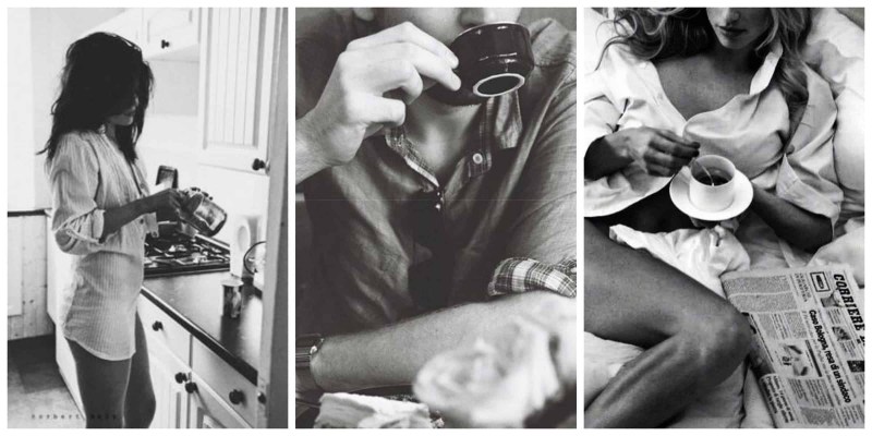 Girl with cigarette and coffee