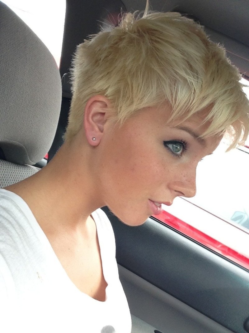 The lesbian hairstyle is short