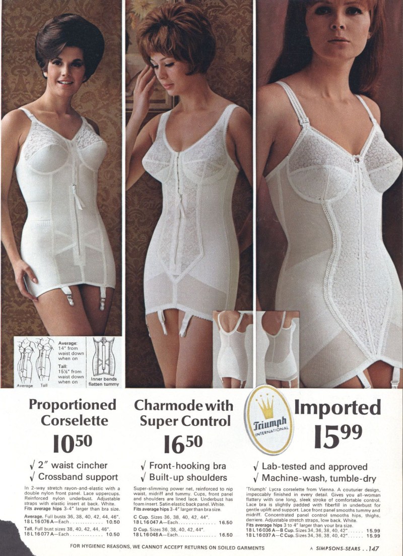 Women in the underwear of the 1960s