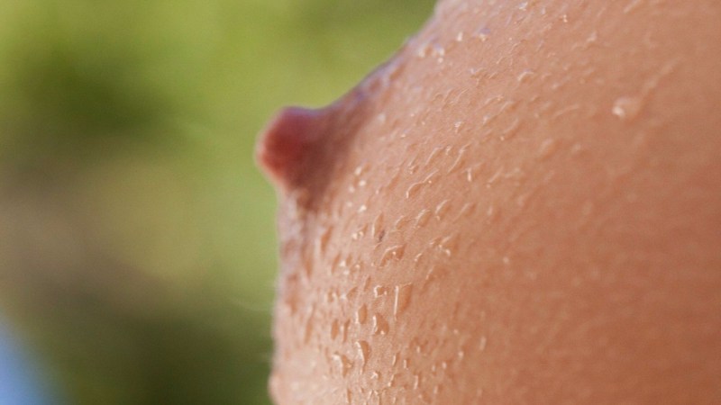 Male nipples close -up