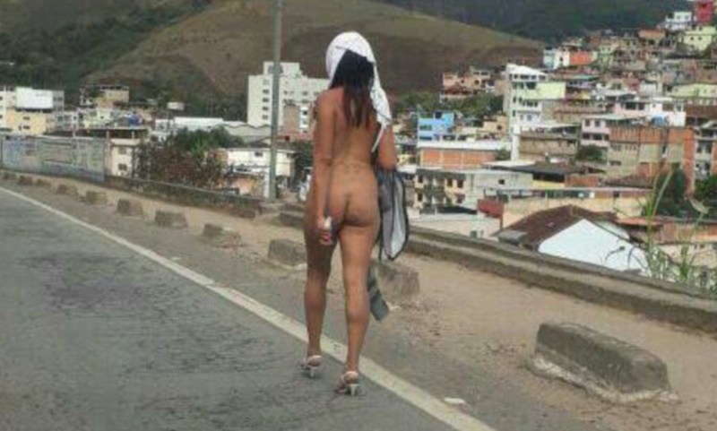 Public humiliation of a naked woman