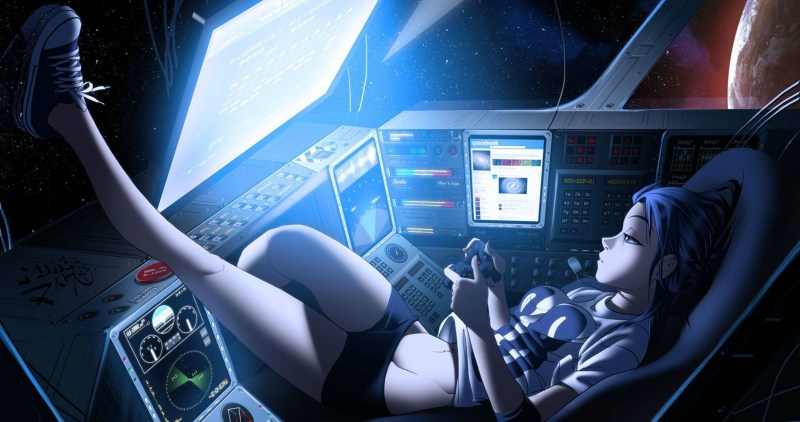 Anime girl on a spaceship